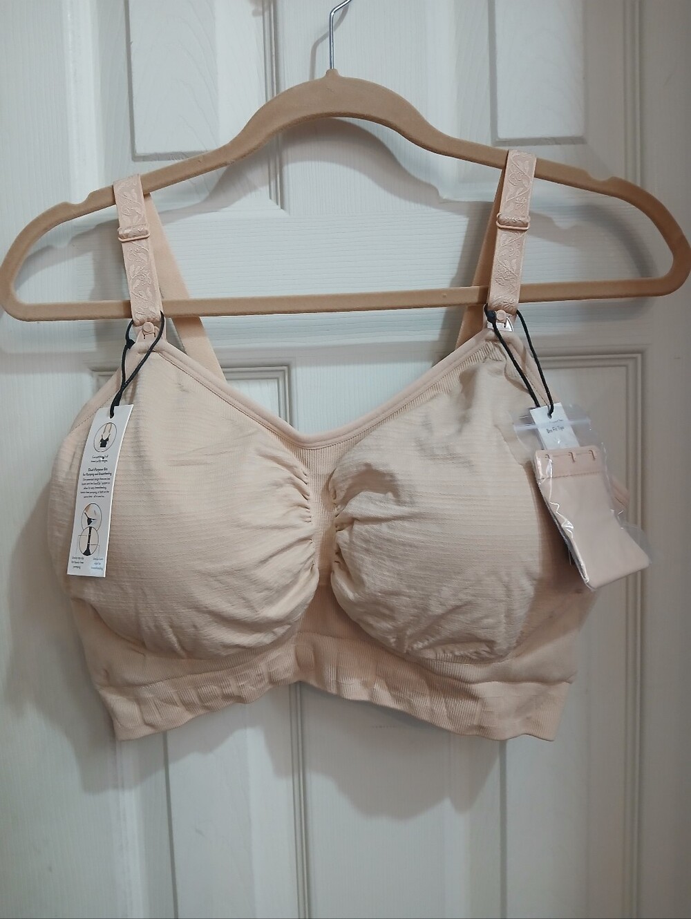 Kindred Bravely Sublime Hands-free PumpingNursing BraBeige XL Busty Maternity